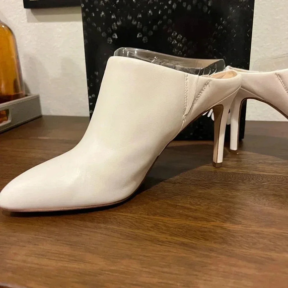 SAM EDELMAN EUC Nappa Leather White Oran Pointed Heeled Mules 8.5 - Picture 5 of 10